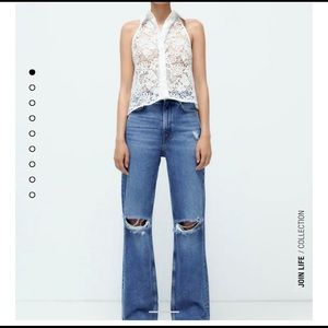 NWT ZARA Z1975 high waisted straight leg jeans